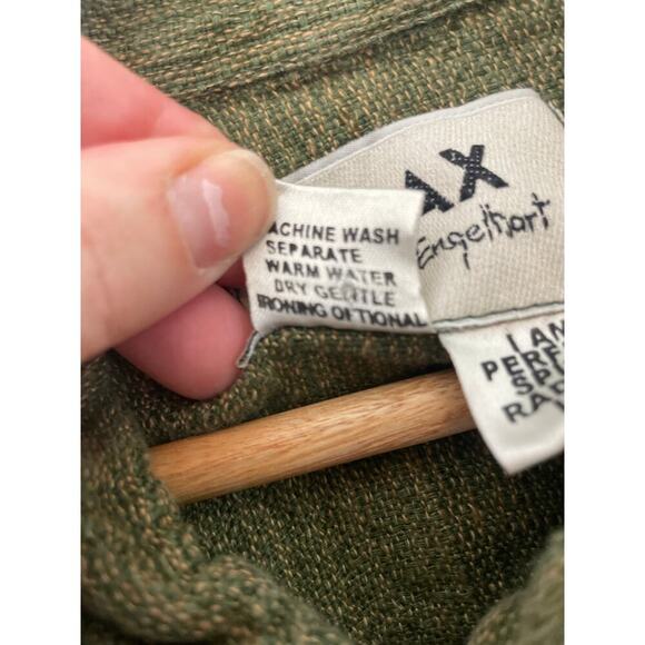 Flax by Jeanne Engelhart Women's large long sleeve green 100% linen snap shirt - Picture 3 of 6